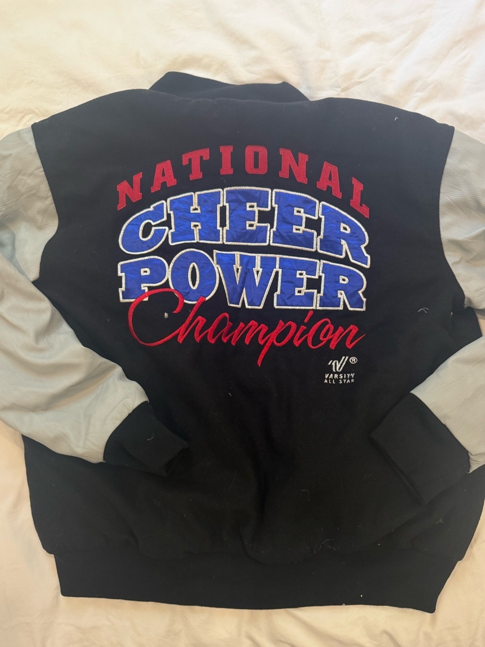 American Cheer Power Black Varsity Jacket Size Medium!